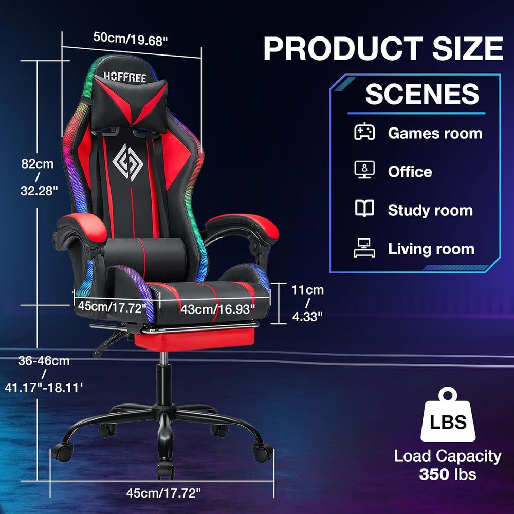 RGB Gaming Chair with Bluetoot - Video Games ulasan dan harga